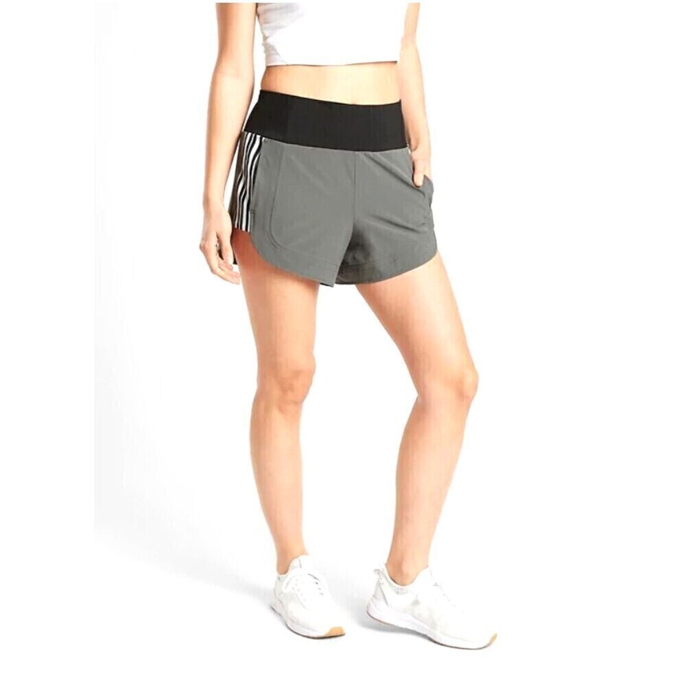 Athleta Womens Sz 16 Ascender Athletic Gym Shorts Side Stripes Running Workout N